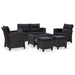 Set mobilier de grădină cu perne, 6 piese, negru, poliratan - WALTI WALTI