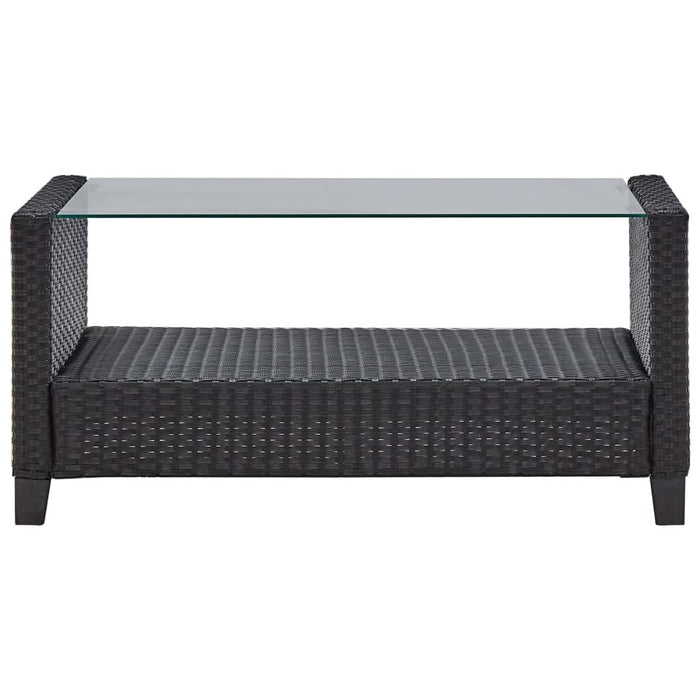 Set mobilier de grădină cu perne, 6 piese, negru, poliratan - WALTI WALTI