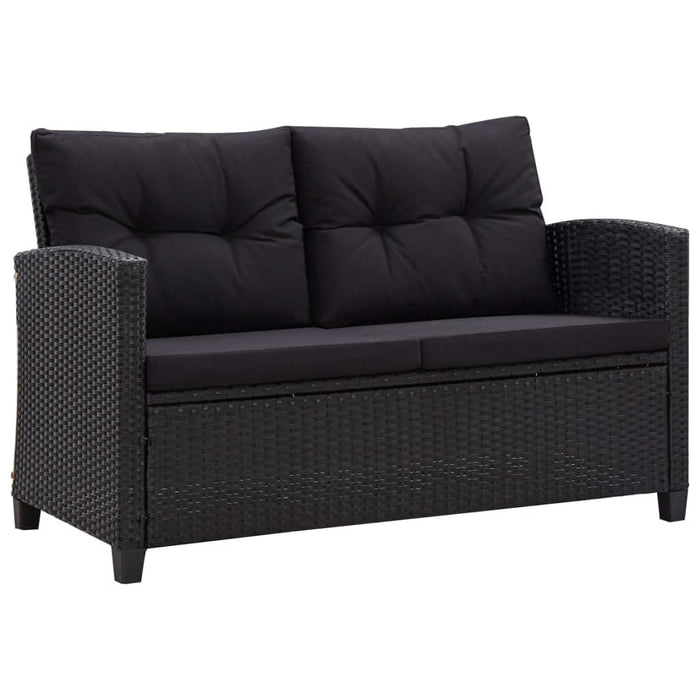 Set mobilier de grădină cu perne, 6 piese, negru, poliratan - WALTI WALTI