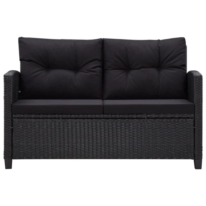 Set mobilier de grădină cu perne, 6 piese, negru, poliratan - WALTI WALTI