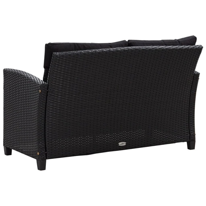 Set mobilier de grădină cu perne, 6 piese, negru, poliratan - WALTI WALTI