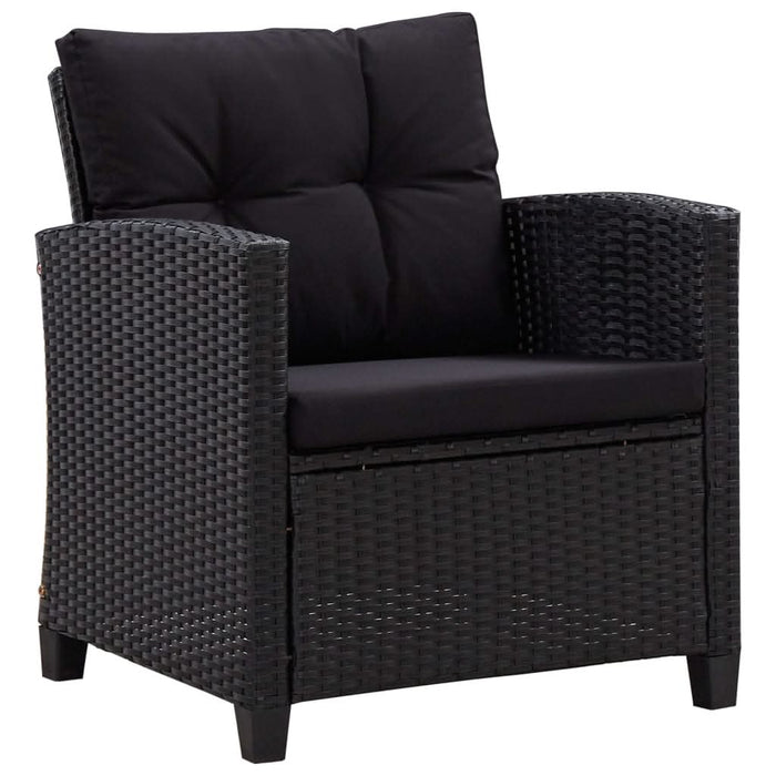 Set mobilier de grădină cu perne, 6 piese, negru, poliratan - WALTI WALTI