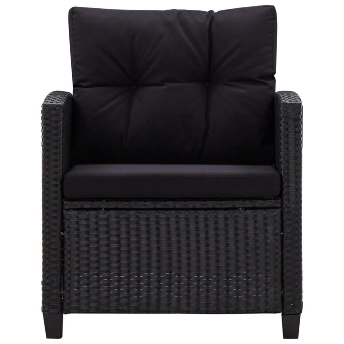 Set mobilier de grădină cu perne, 6 piese, negru, poliratan - WALTI WALTI