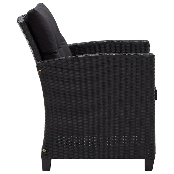 Set mobilier de grădină cu perne, 6 piese, negru, poliratan - WALTI WALTI