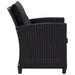 Set mobilier de grădină cu perne, 6 piese, negru, poliratan - WALTI WALTI