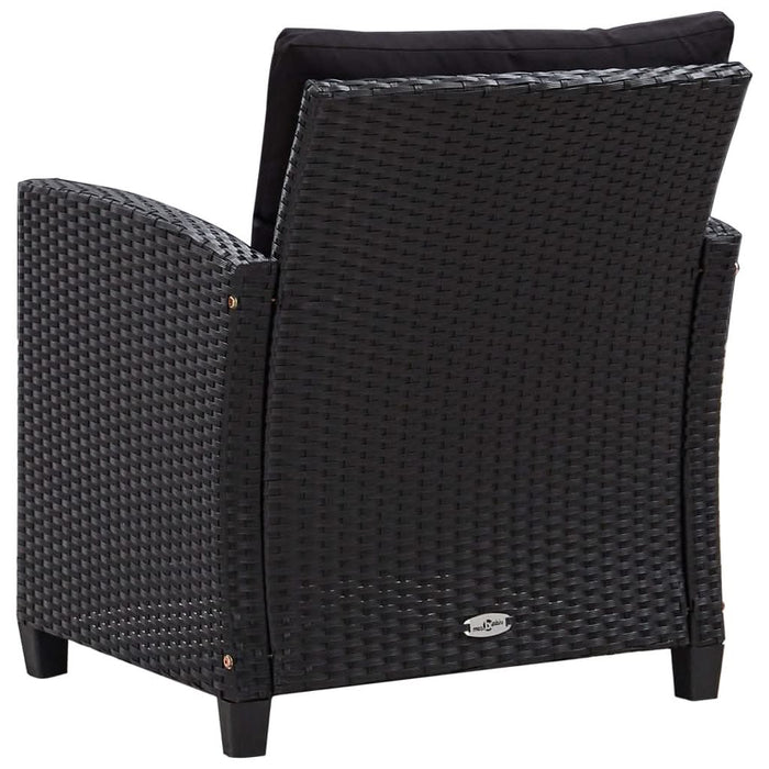 Set mobilier de grădină cu perne, 6 piese, negru, poliratan - WALTI WALTI