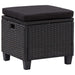 Set mobilier de grădină cu perne, 6 piese, negru, poliratan - WALTI WALTI