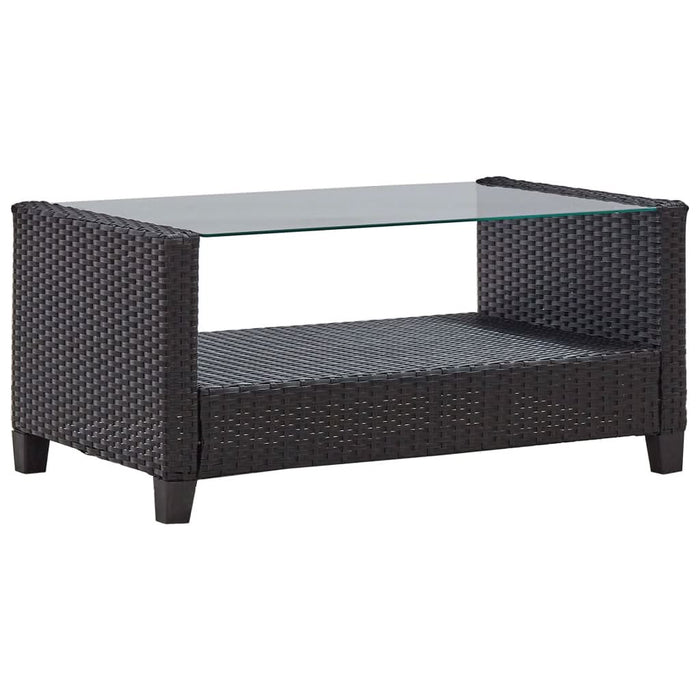 Set mobilier de grădină cu perne, 6 piese, negru, poliratan - WALTI WALTI