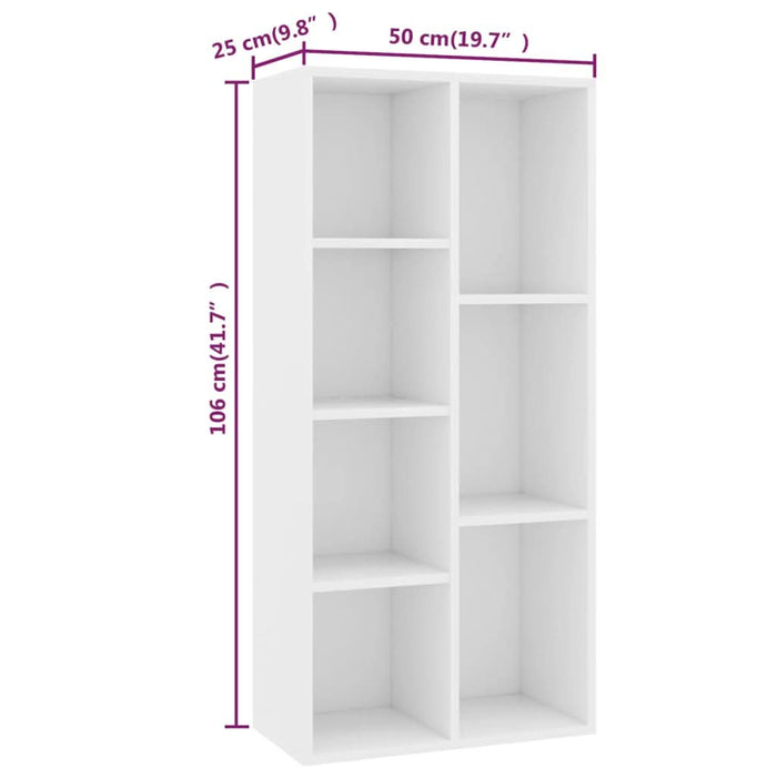 Bibliotecă, alb, 50 x 25 x 106 cm, PAL - WALTI WALTI