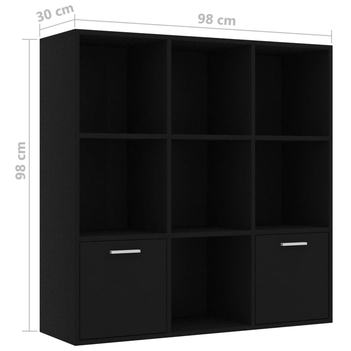 Bibliotecă, negru, 98 x 30 x 98 cm, PAL - WALTI WALTI