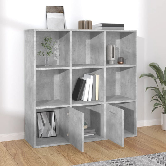 Bibliotecă, gri beton, 98x30x98 cm, lemn compozit - WALTI WALTI