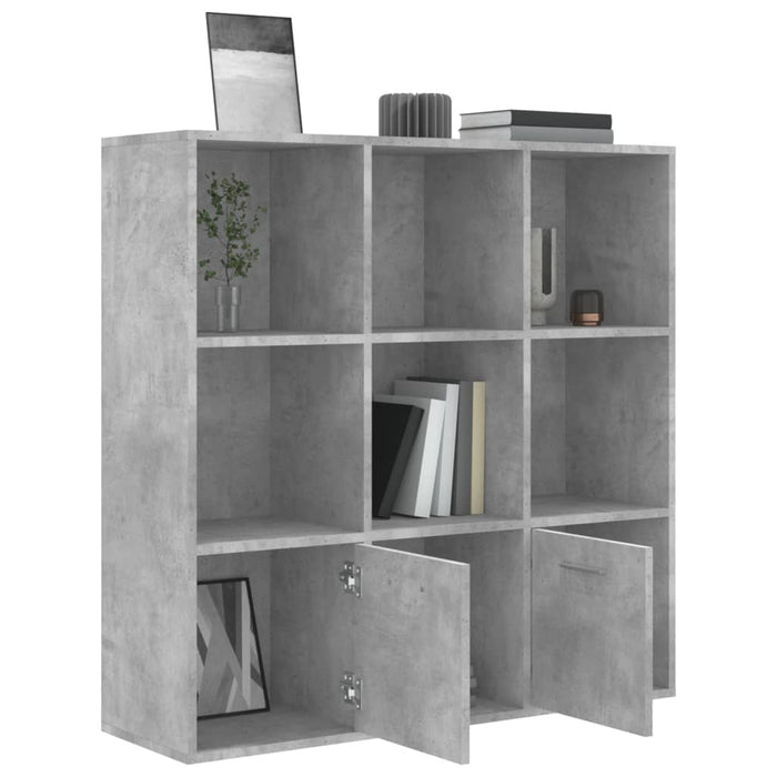 Bibliotecă, gri beton, 98x30x98 cm, lemn compozit - WALTI WALTI