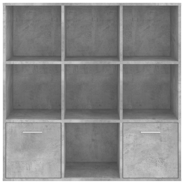 Bibliotecă, gri beton, 98x30x98 cm, lemn compozit - WALTI WALTI