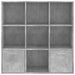Bibliotecă, gri beton, 98x30x98 cm, lemn compozit - WALTI WALTI