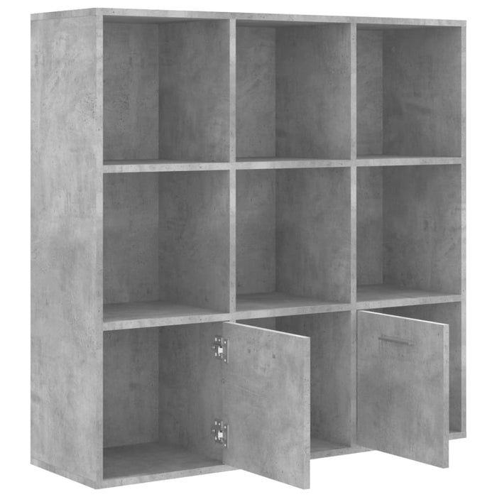 Bibliotecă, gri beton, 98x30x98 cm, lemn compozit - WALTI WALTI