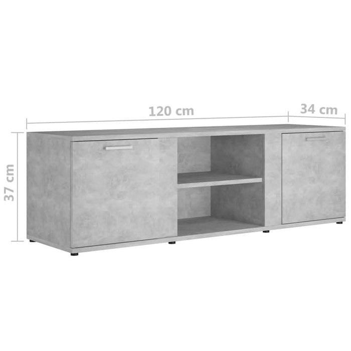 Comodă TV, gri beton, 120 x 34 x 37 cm, PAL - WALTI WALTI