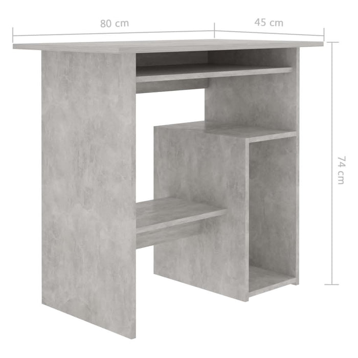 Birou, gri beton, 80 x 45 x 74 cm, PAL - WALTI WALTI