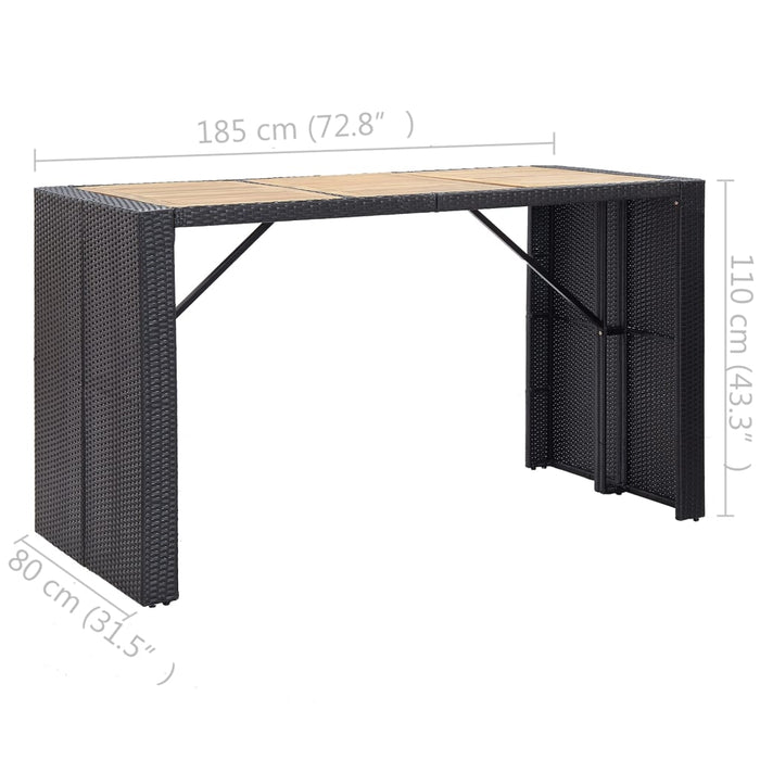 Set mobilier bar exterior, cu perne, 7 piese, negru, poliratan - WALTI WALTI