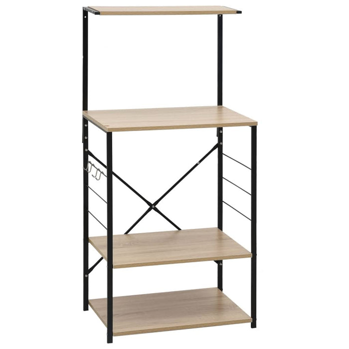 Dulap microunde, negru/stejar 60x39,6x123 cm lemn prelucrat - WALTI WALTI