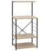 Dulap microunde, negru/stejar 60x39,6x123 cm lemn prelucrat - WALTI WALTI