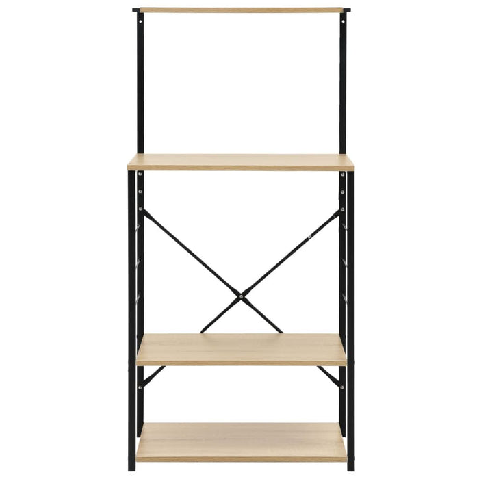 Dulap microunde, negru/stejar 60x39,6x123 cm lemn prelucrat - WALTI WALTI
