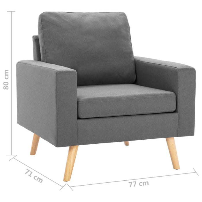 Fotoliu, gri deschis, material textil - WALTI WALTI