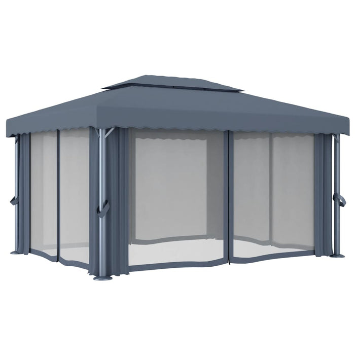 Pavilion cu perdea, antracit, 4 x 3 m, aluminiu - WALTI WALTI