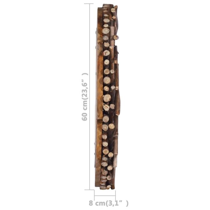 Oglindă de perete, 60 cm, tec, rotund - WALTI WALTI