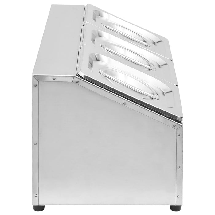 Recipient Gastronorm cu 3 secțiuni GN 1/6 oțel inoxidabil - WALTI WALTI