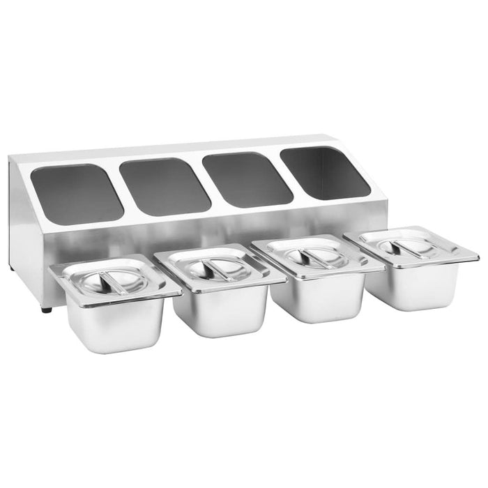 Recipient Gastronorm cu 4 secțiuni GN 1/6 oțel inoxidabil - WALTI WALTI