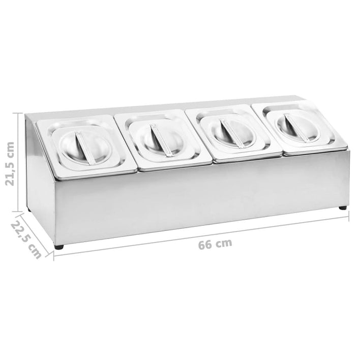 Recipient Gastronorm cu 4 secțiuni GN 1/6 oțel inoxidabil - WALTI WALTI