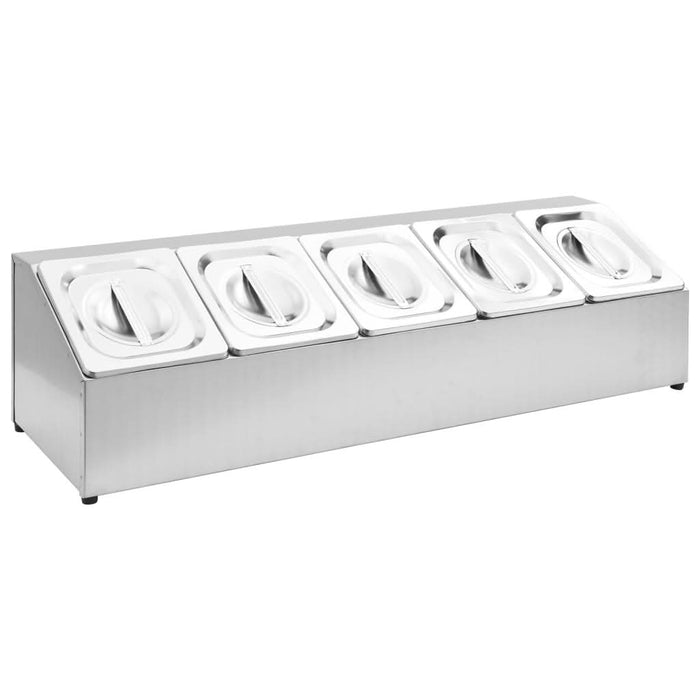 Recipient Gastronorm cu 5 secțiuni GN 1/6 oțel inoxidabil - WALTI WALTI