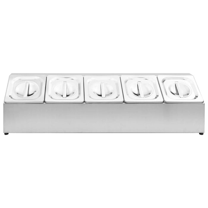 Recipient Gastronorm cu 5 secțiuni GN 1/6 oțel inoxidabil - WALTI WALTI
