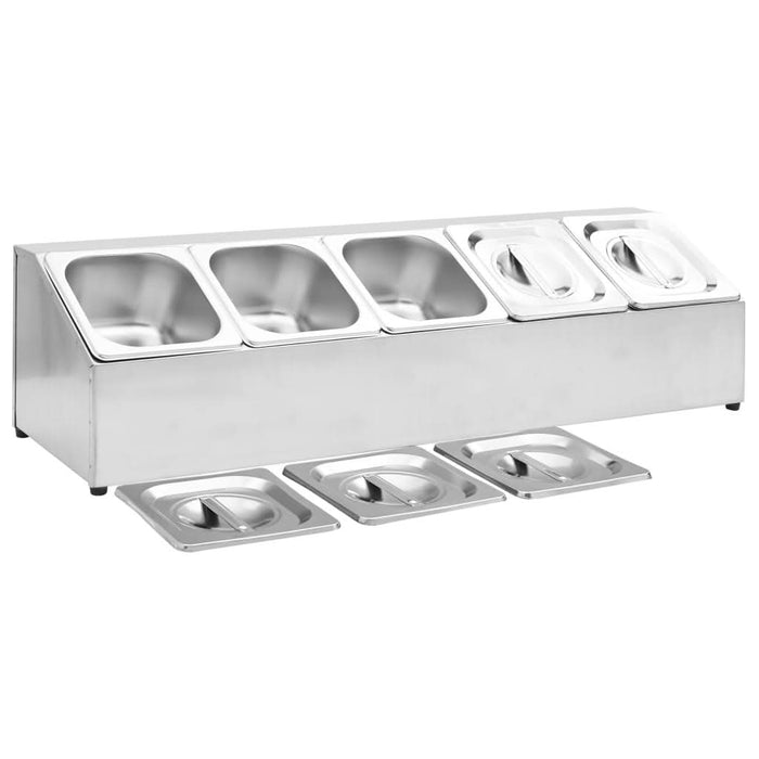 Recipient Gastronorm cu 5 secțiuni GN 1/6 oțel inoxidabil - WALTI WALTI