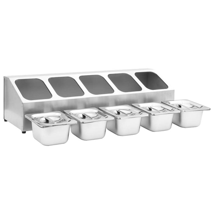 Recipient Gastronorm cu 5 secțiuni GN 1/6 oțel inoxidabil - WALTI WALTI