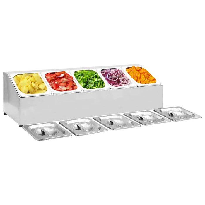 Recipient Gastronorm cu 5 secțiuni GN 1/6 oțel inoxidabil - WALTI WALTI