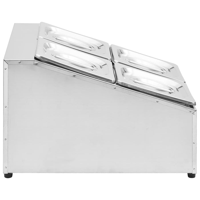 Recipient Gastronorm cu 4 secțiuni GN 1/6 oțel inoxidabil - WALTI WALTI