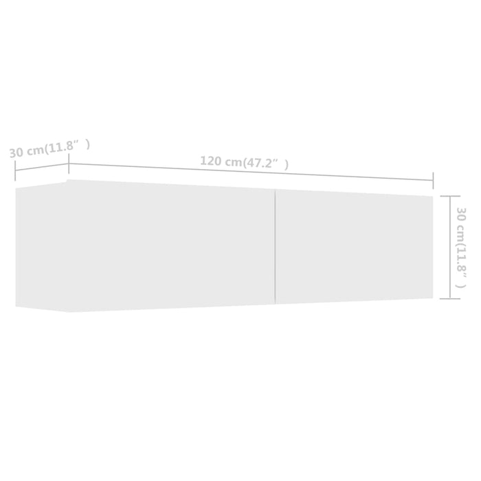 Comodă TV, alb, 120 x 30 x 30 cm, PAL - WALTI WALTI