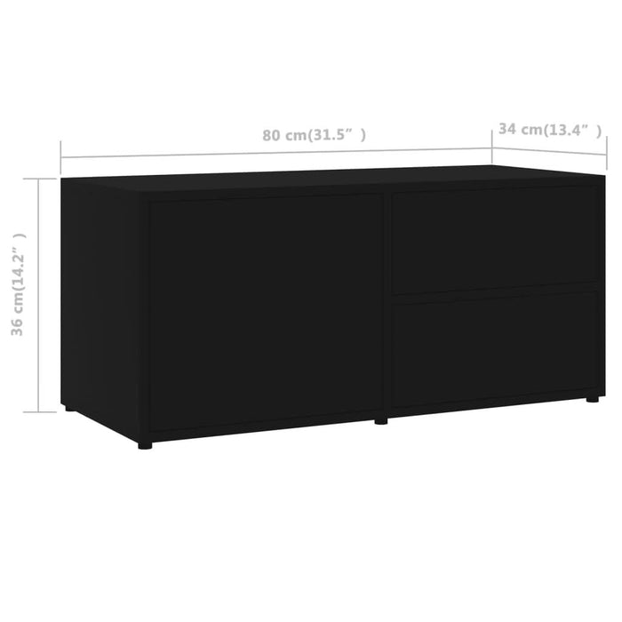 Comodă TV, negru, 80 x 34 x 36 cm, PAL - WALTI WALTI