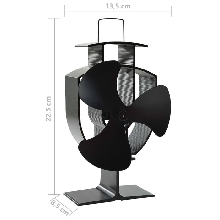 Ventilator de sobă cu alimentare termică, 3 palete, negru - WALTI WALTI