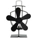 Ventilator de sobă cu alimentare termică, 5 palete, negru - WALTI WALTI