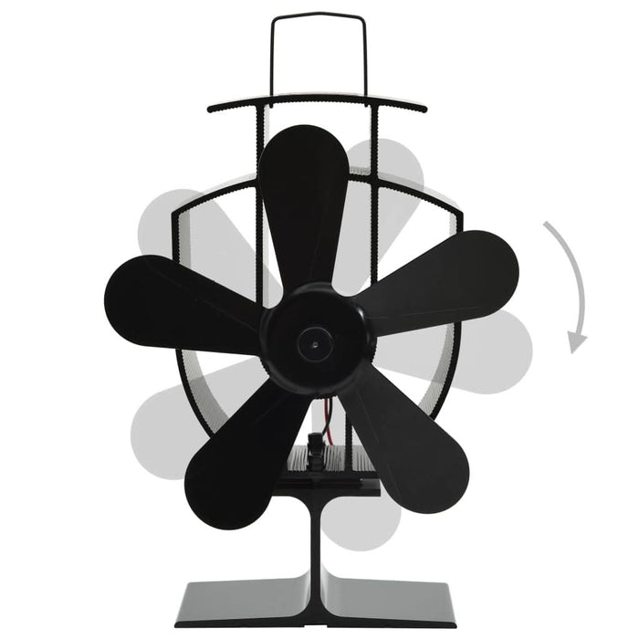 Ventilator de sobă cu alimentare termică, 5 palete, negru - WALTI WALTI