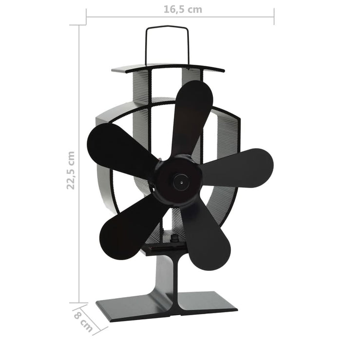 Ventilator de sobă cu alimentare termică, 5 palete, negru - WALTI WALTI