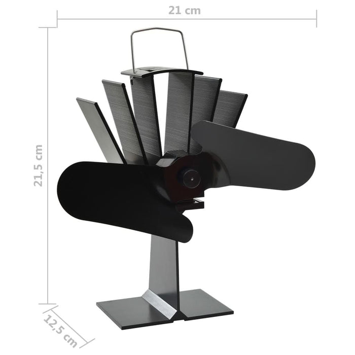 Ventilator de sobă cu alimentare termică, 2 palete, negru - WALTI WALTI