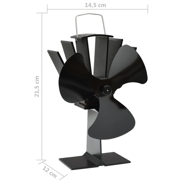 Ventilator de sobă cu alimentare termică, 3 palete, negru - WALTI WALTI