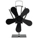 Ventilator de sobă cu alimentare termică, 5 palete, negru - WALTI WALTI
