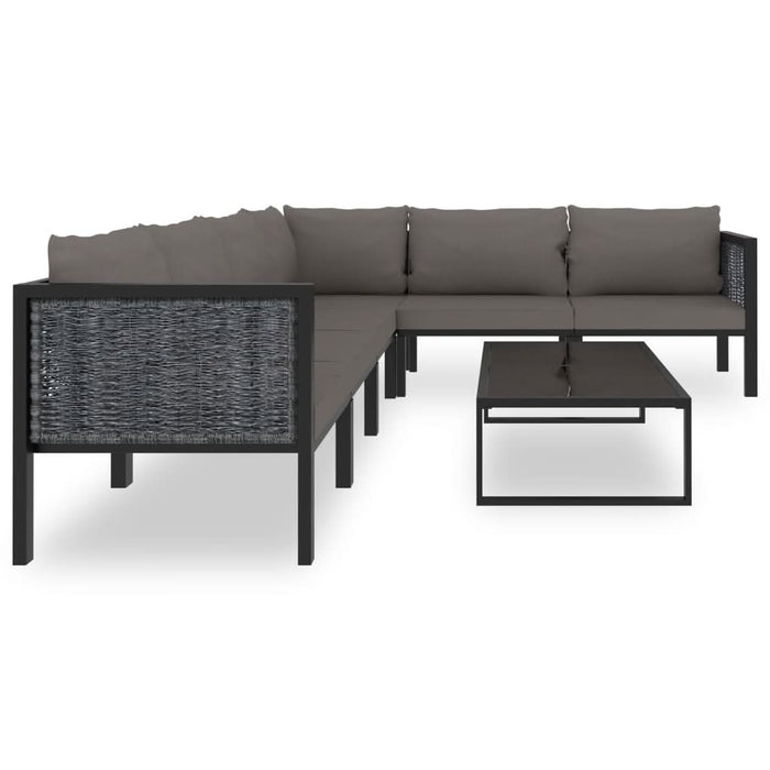 Set mobilier de grădină cu perne, 7 piese, antracit, poliratan - WALTI WALTI