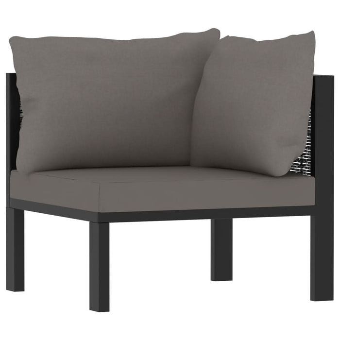 Set mobilier de grădină cu perne, 7 piese, antracit, poliratan - WALTI WALTI