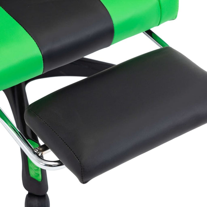 Scaun de racing cu suport picioare verde/negru piele ecologică - WALTI WALTI