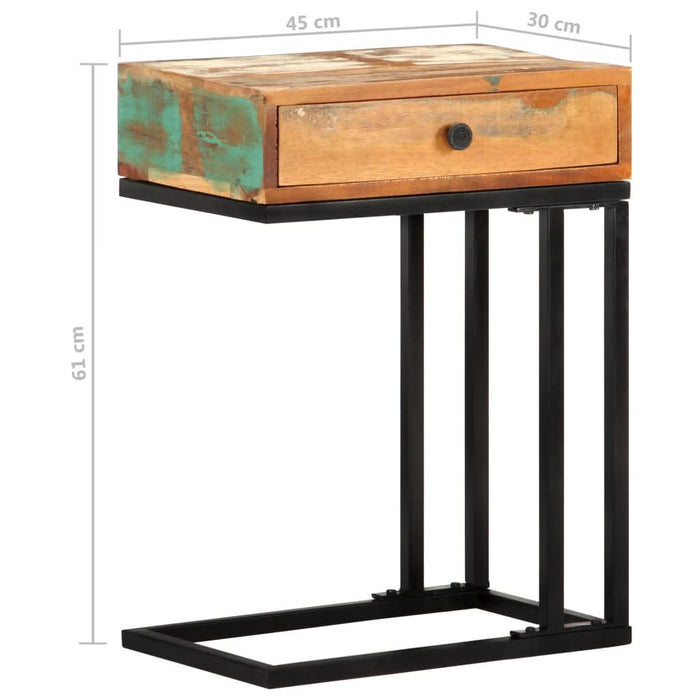 Masă laterală formă U, 45 x 30 x 61 cm, lemn masiv reciclat - WALTI WALTI